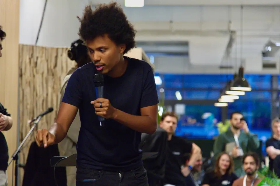 Second place finalist close-up at Founder Hackathon Hamburg 2026